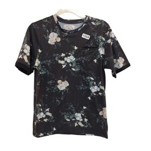 Native Code T Shirt Men‎ Medium Black Floral Short Sleeves